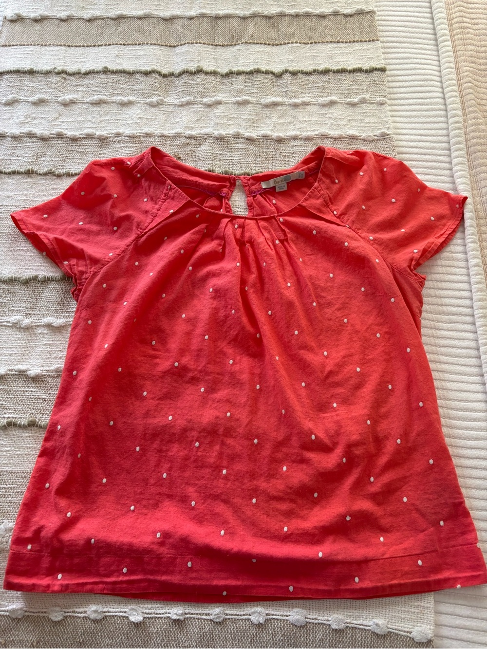 Boden pink polka dot top